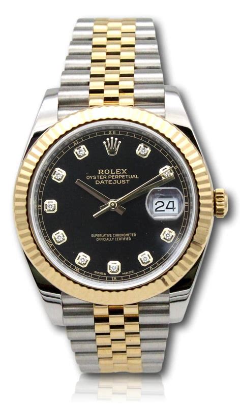 rolex men's datejust black diamond dial watch|rolex datejust 41 diamond bezel.